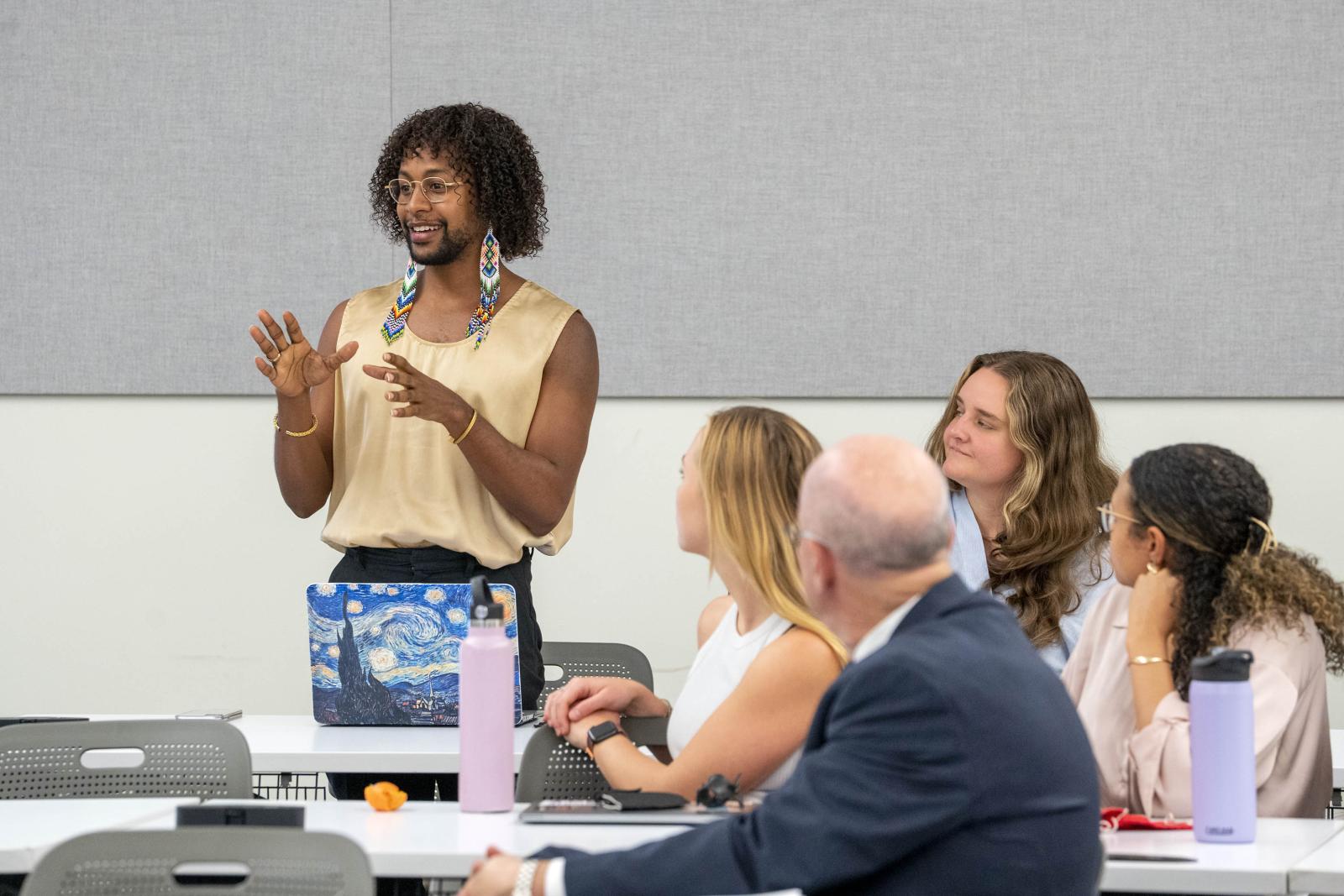 Jean asks a question at the Philanthropy in Communities of Color event.