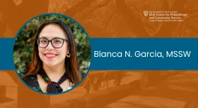 Graphic with headshot of Blanca