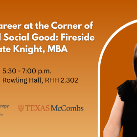 Graphic with event info and headshot of Kate Knight