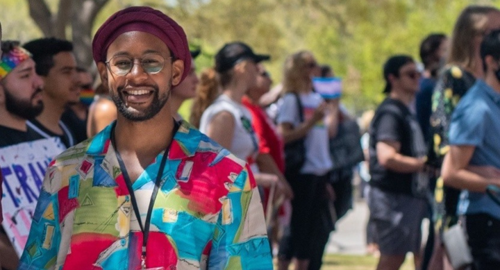 Jean volunteering at an event with TFN