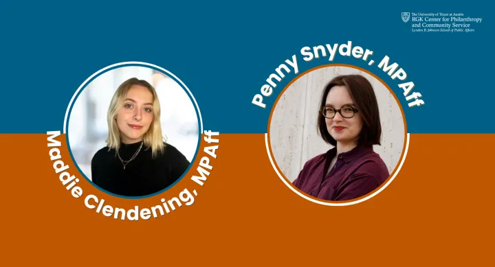 Graphic with headshots of Maddie and Penny